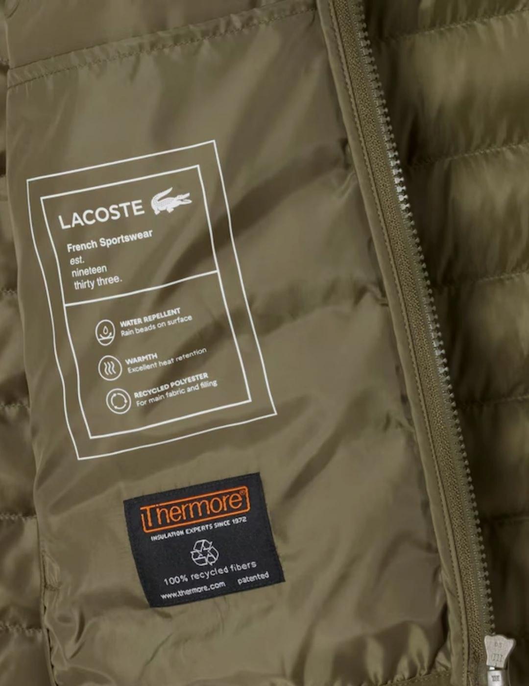 Lacoste Chaqueta acolchada hidrófuga Verde