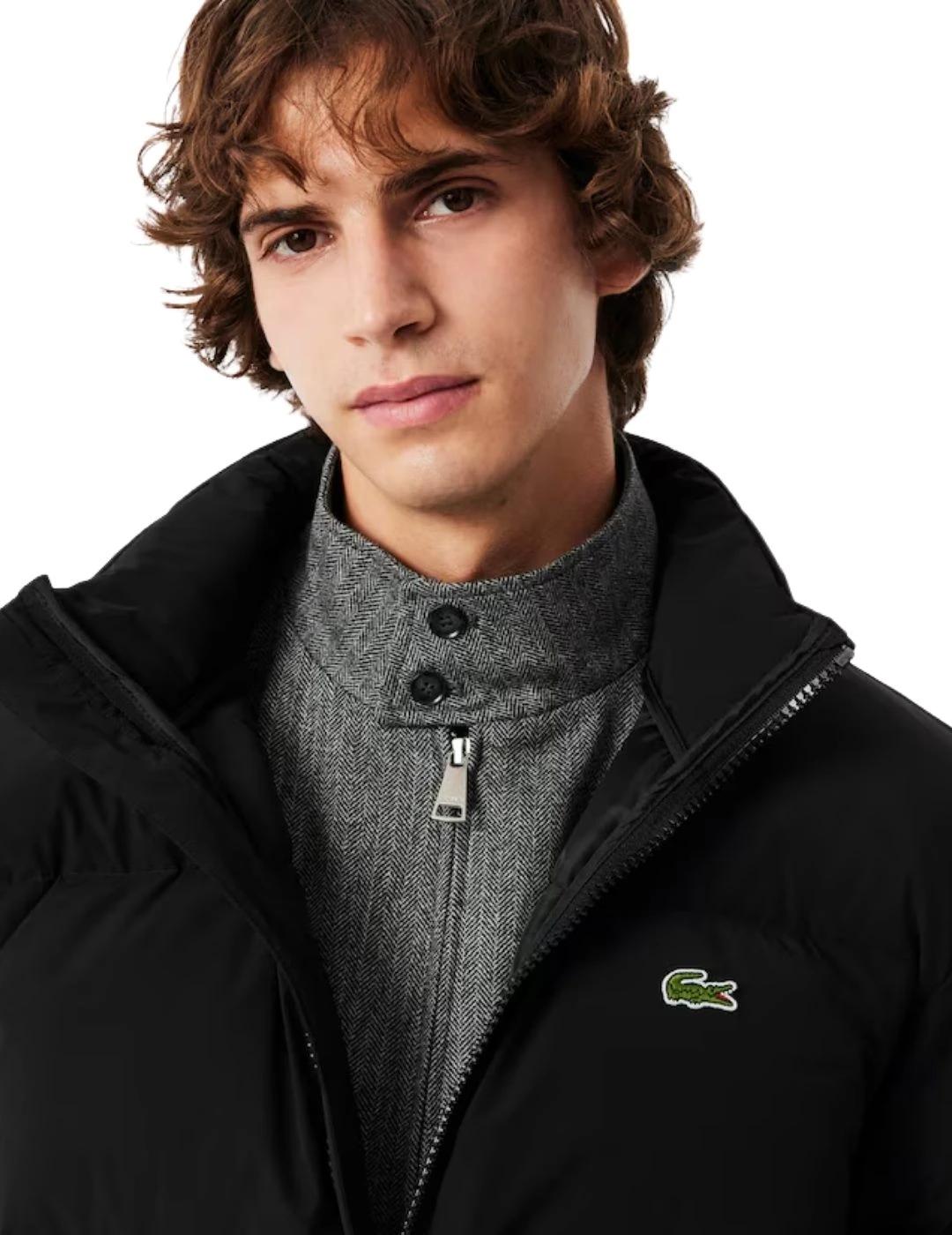 Lacoste Chaqueta acolchada con capucha Negra
