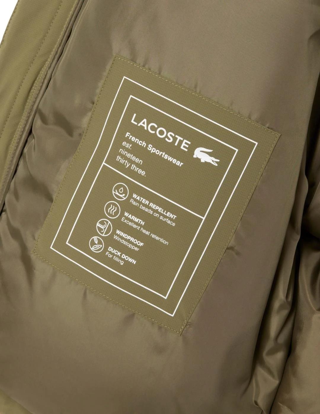 Lacoste Chaqueta acolchada con capucha hidrófuga