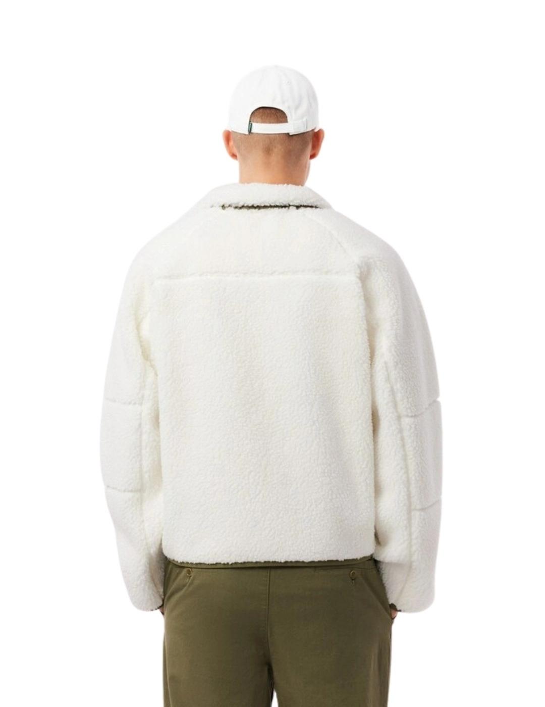 Lacoste Chaqueta de borreguillo Blanca y verde