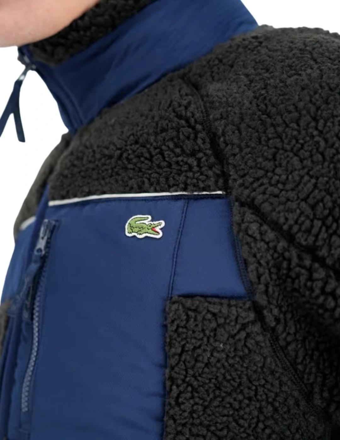 Lacoste Chaqueta de borreguillo Negra y marino