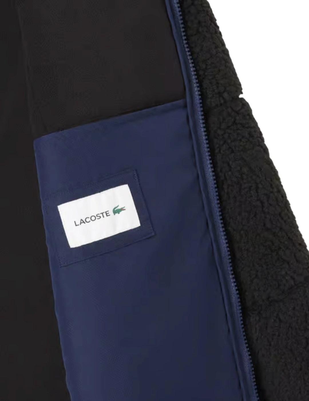 Lacoste Chaqueta de borreguillo Negra y marino
