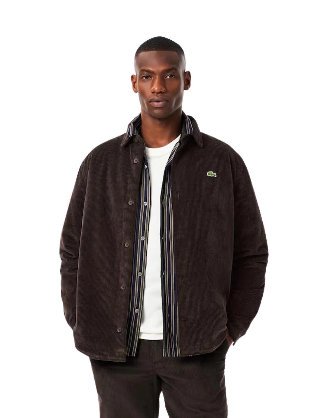 Lacoste Sobrecamisa de pana oversized Marrón