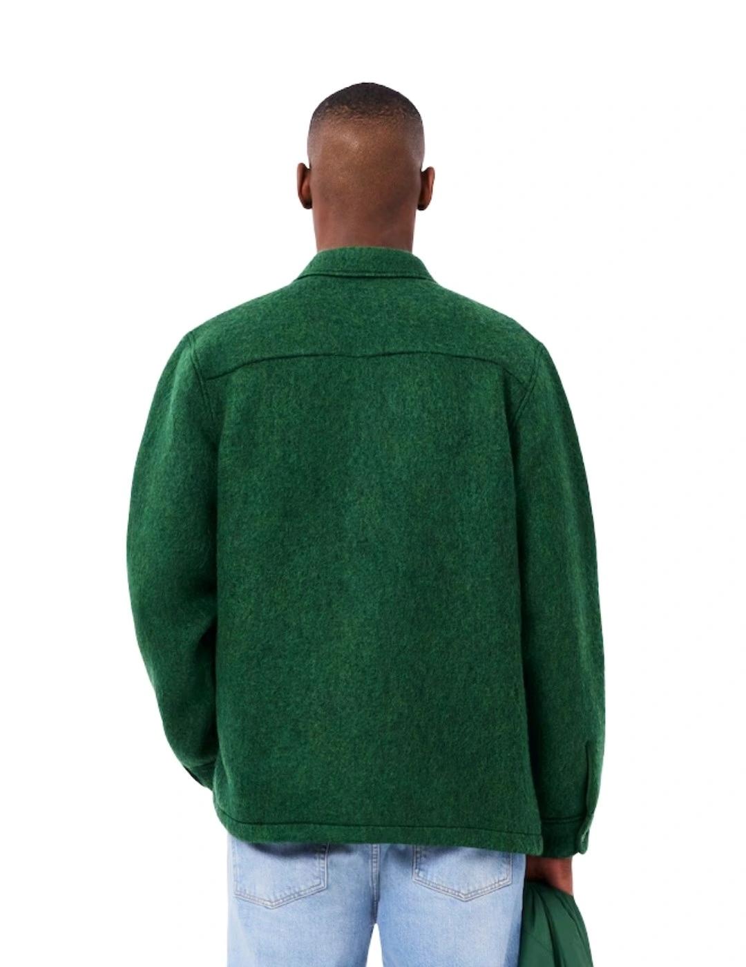 Lacoste Sobrecamisa de paño mezcla lana Verde