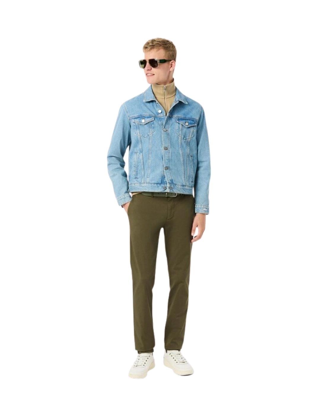 Lacoste Pantalón chino slim fit de algodón Verde