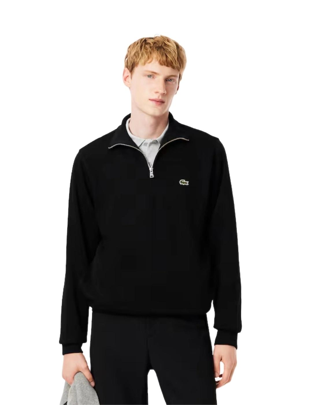 Lacoste Sudadera cuello alto y cremallera Negra