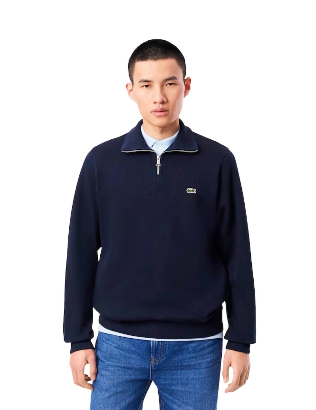 Lacoste Sudadera cuello alto y cremallera Blanca