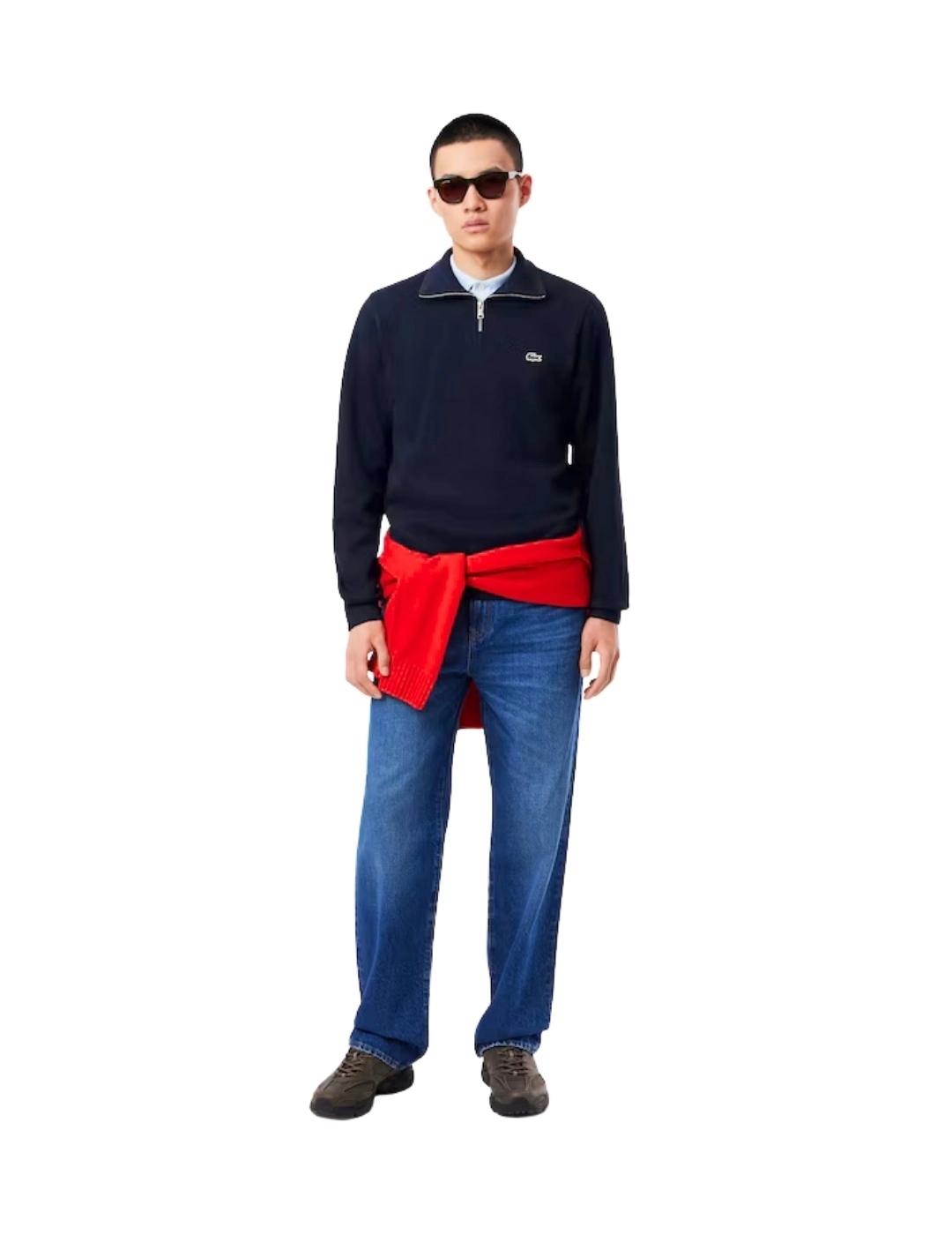 Lacoste Sudadera cuello alto y cremalllera Marino