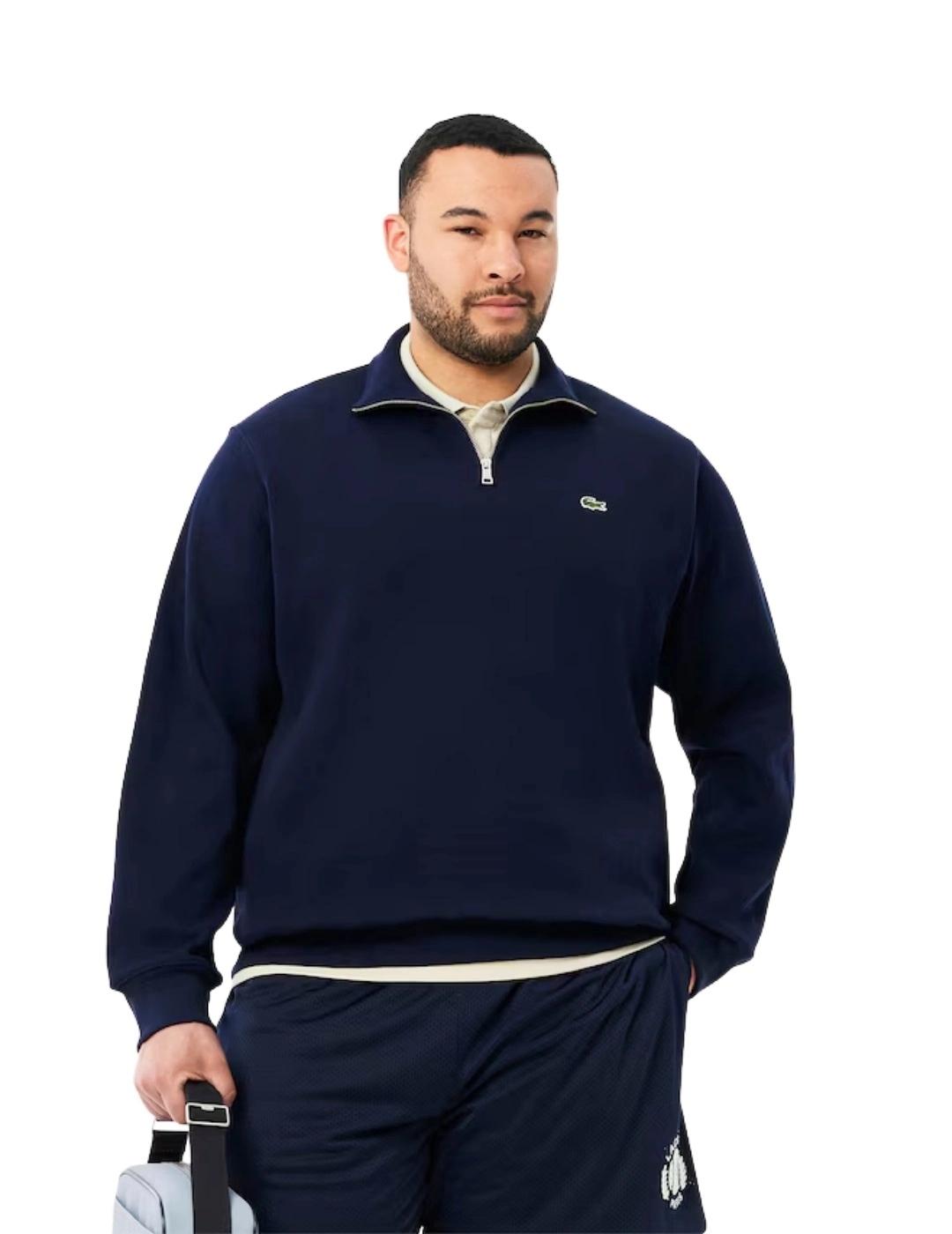 Lacoste Sudadera cuello alto y cremalllera Marino