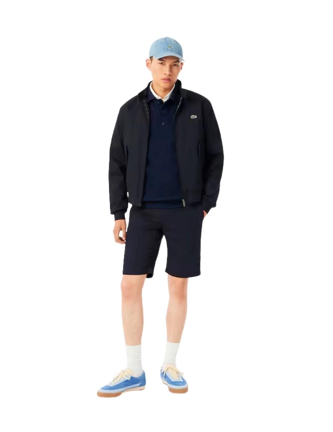 Lacoste Sudadera cuello polo canalé de algodón