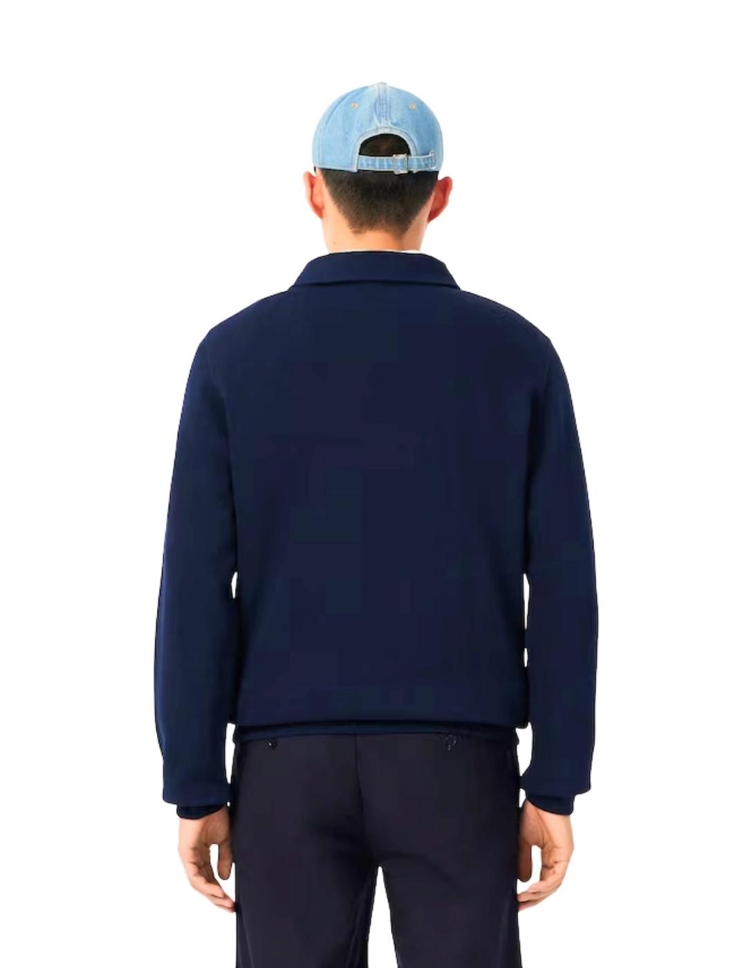 Lacoste Sudadera cuello polo canalé de algodón