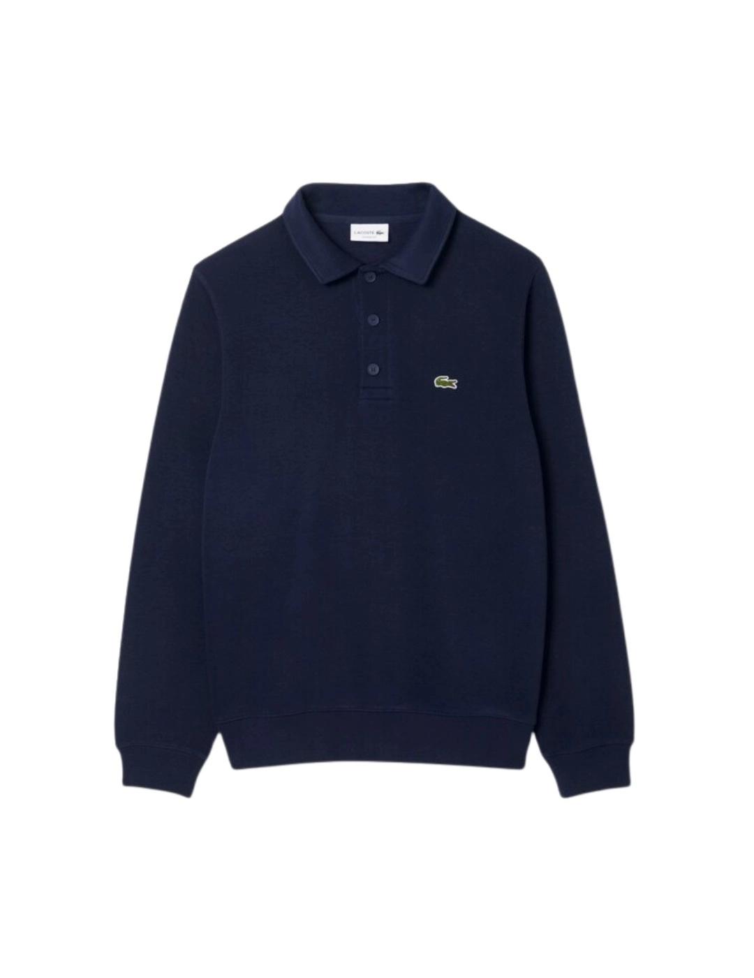Lacoste Sudadera cuello polo canalé de algodón