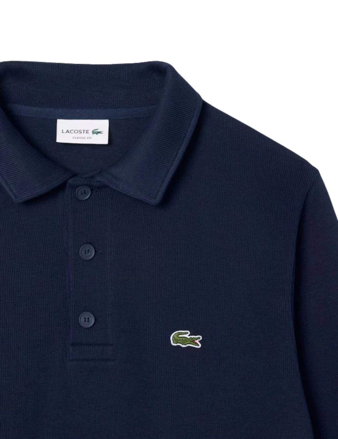 Lacoste Sudadera cuello polo canalé de algodón