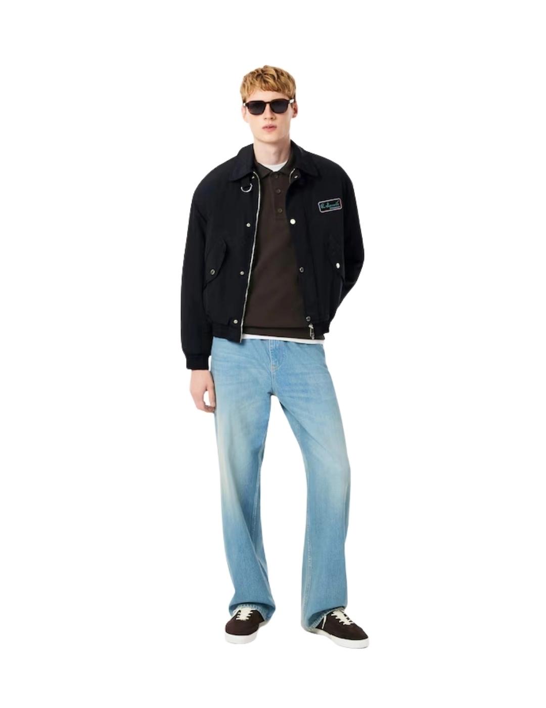 Lacoste Sudadera cuello polo canalé de algodón