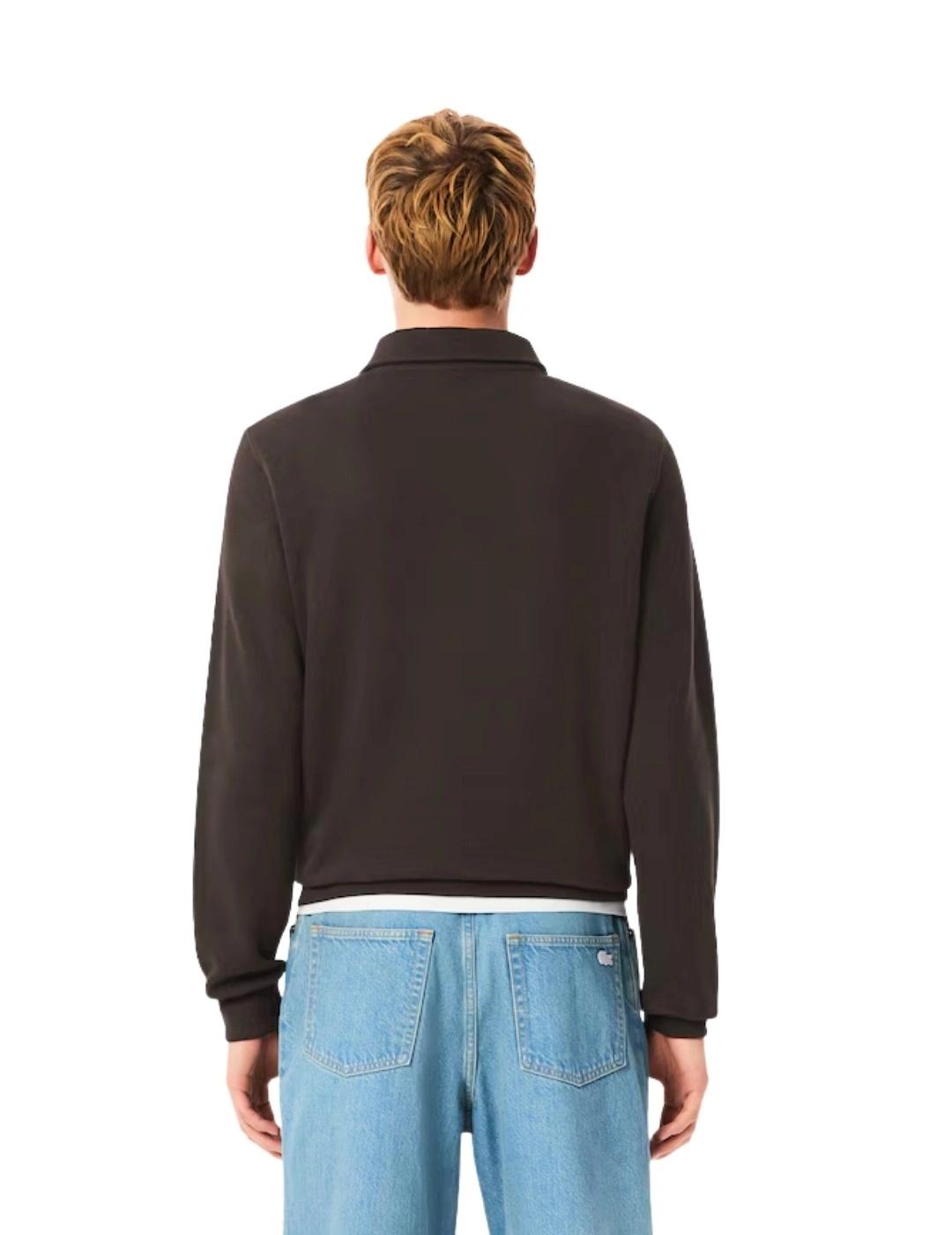 Lacoste Sudadera cuello polo canalé de algodón