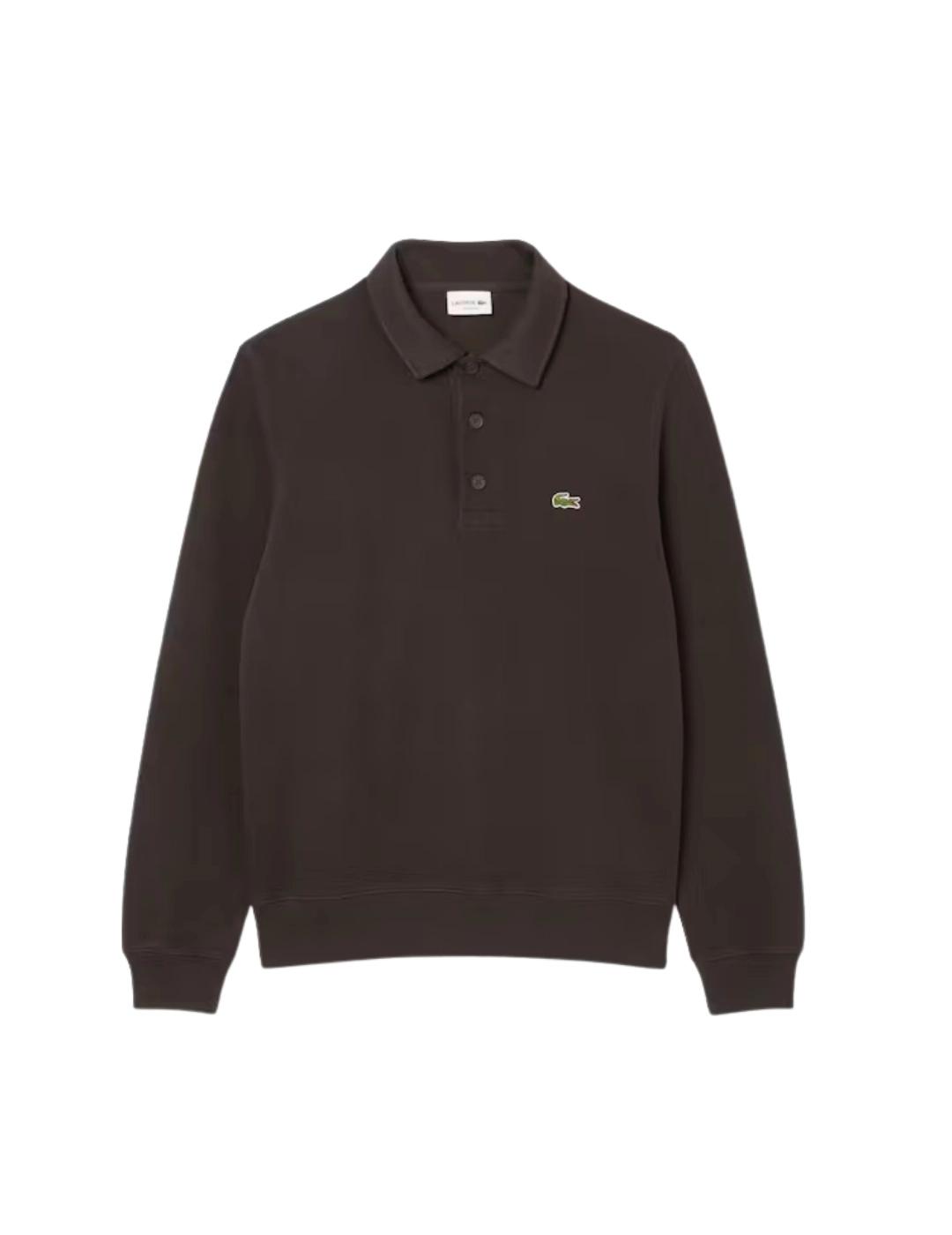 Lacoste Sudadera cuello polo canalé de algodón