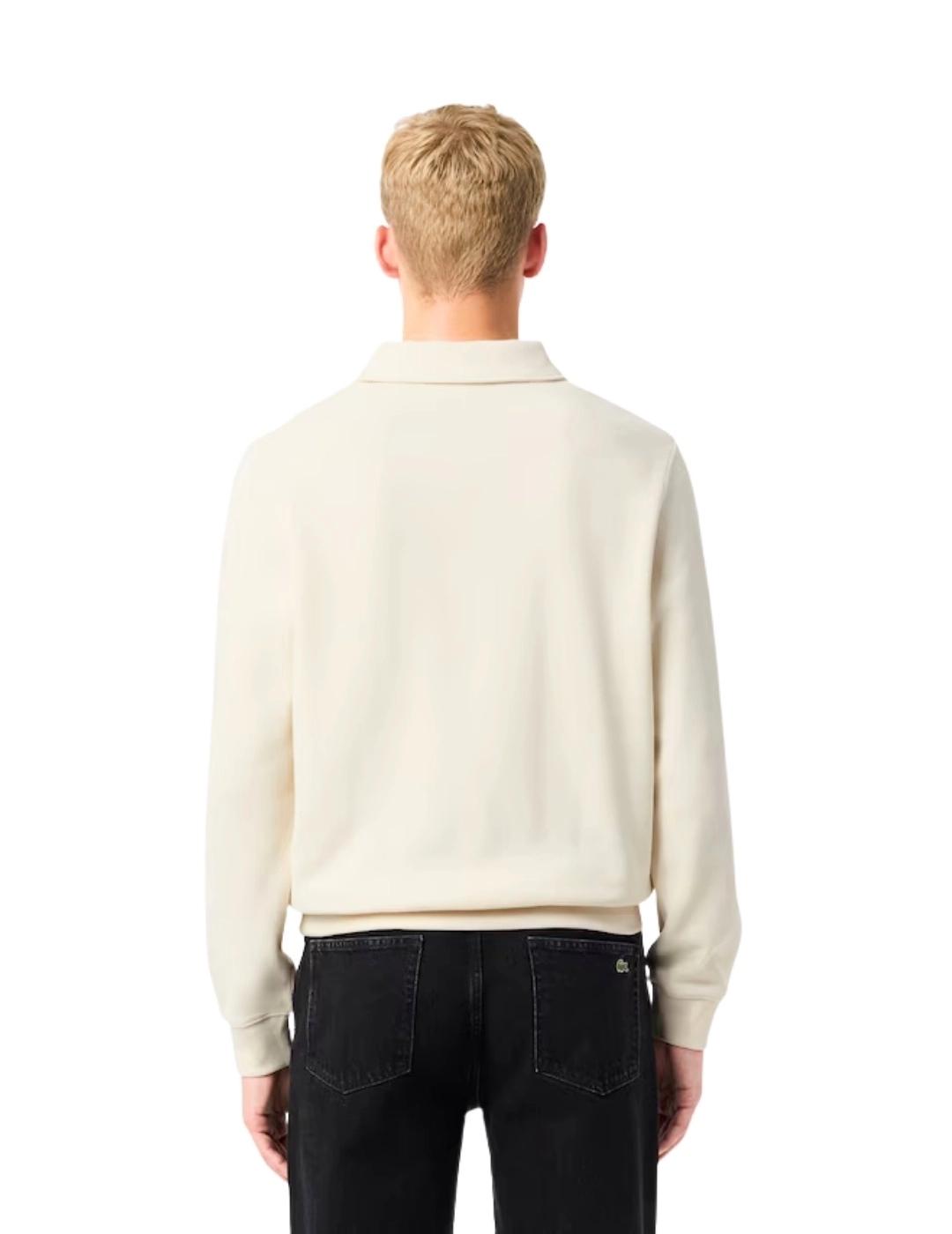 Lacoste Sudadera cuello polo canalé de algodón