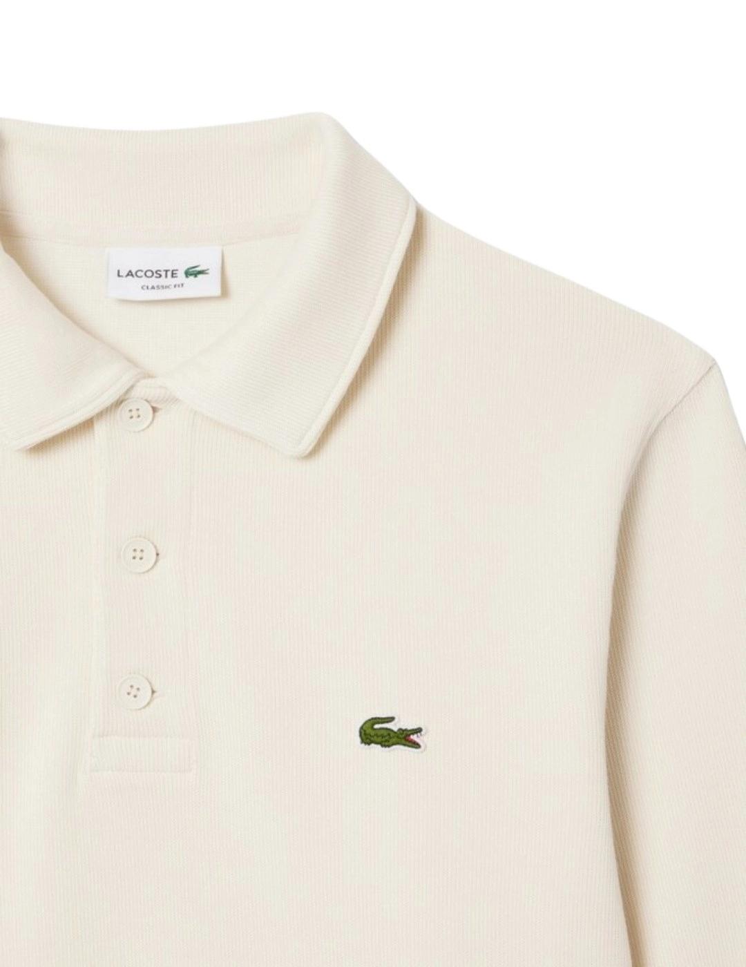 Lacoste Sudadera cuello polo canalé de algodón