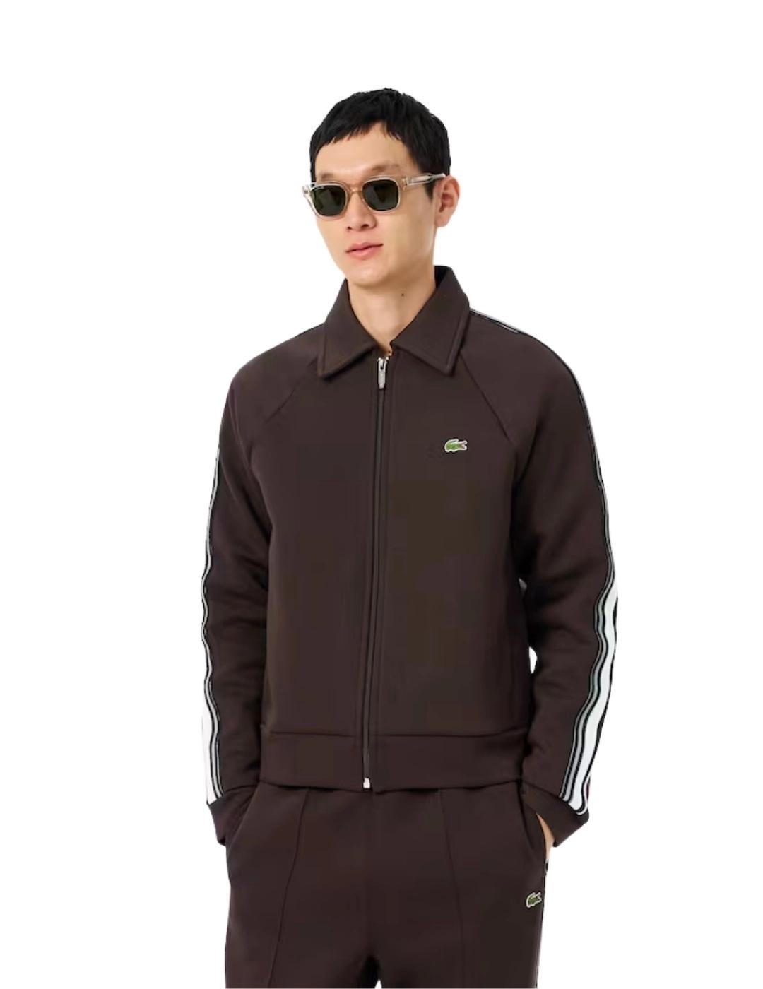 Lacoste Sudadera con cremallera fancesa Marrón