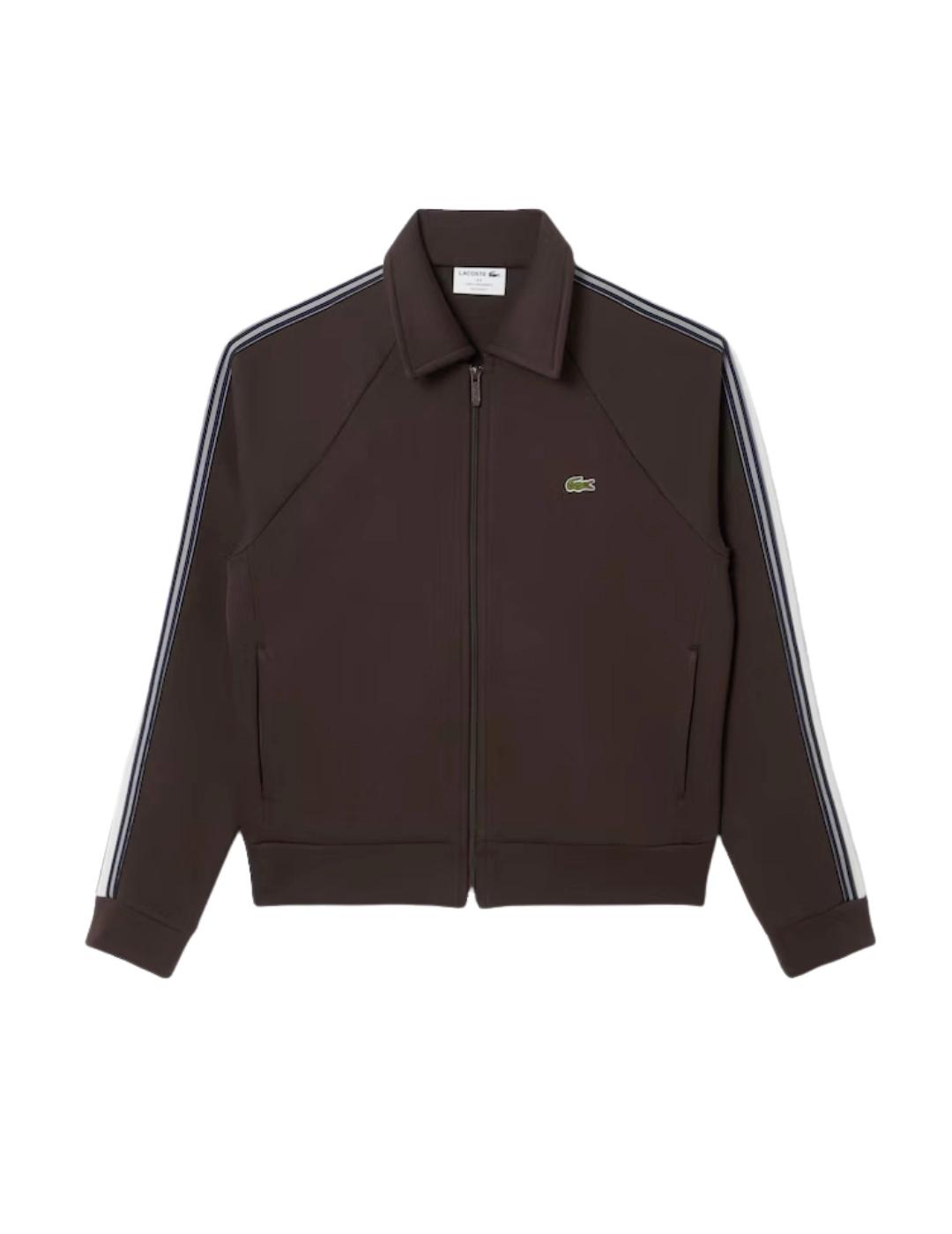 Lacoste Sudadera con cremallera fancesa Marrón