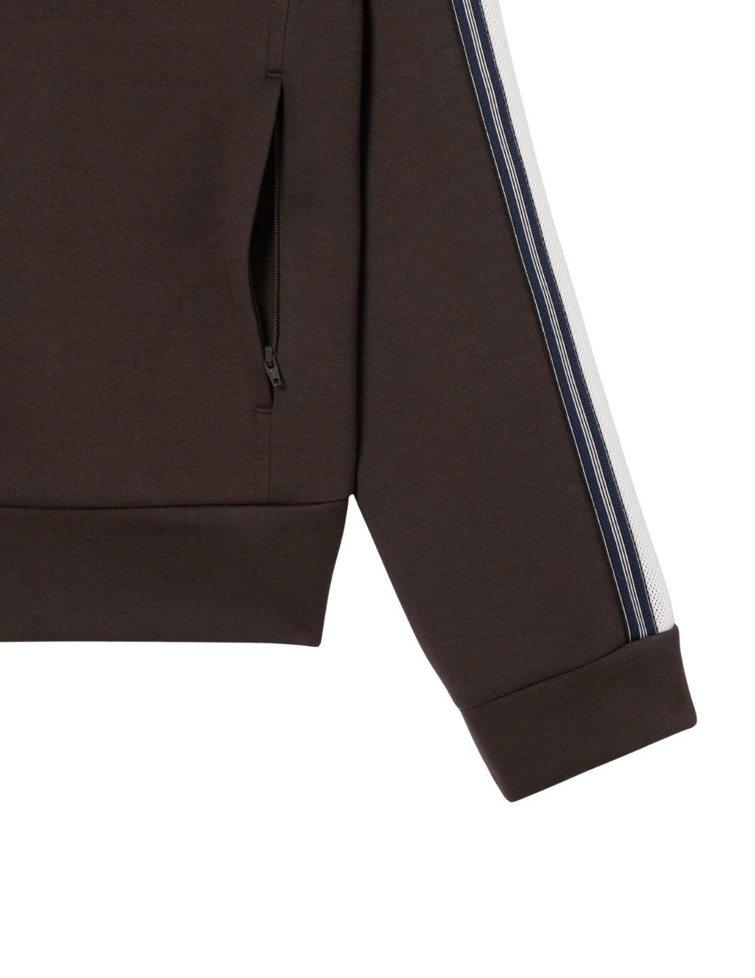 Lacoste Sudadera con cremallera fancesa Marrón