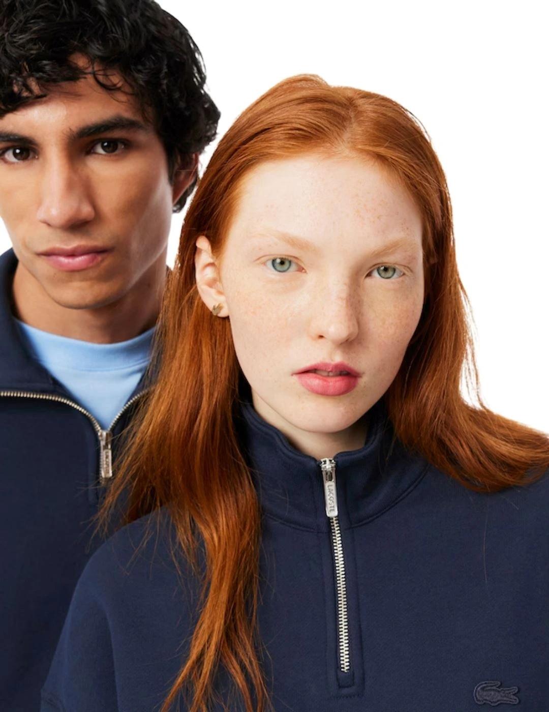 Lacoste Sudadera de felpa gruesa cremallera cuello