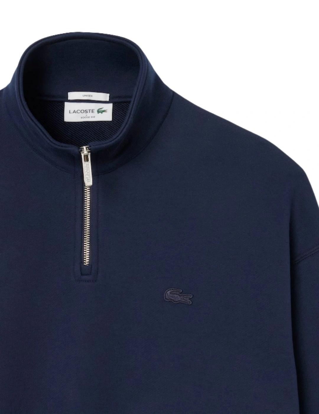 Lacoste Sudadera de felpa gruesa cremallera cuello