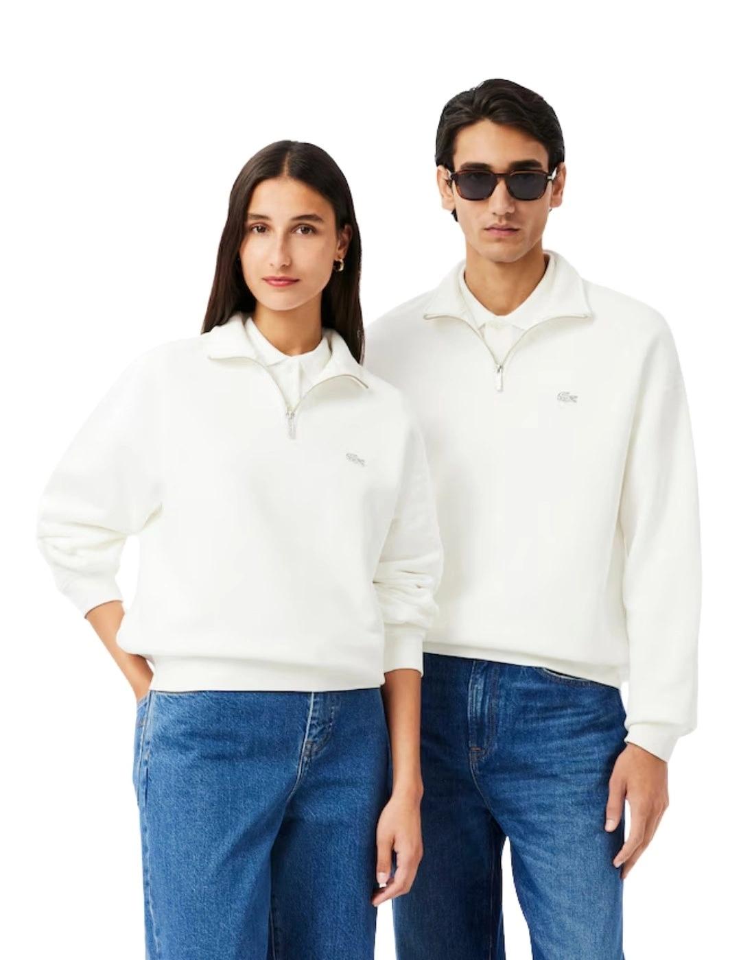 Lacoste Sudadera de felpa gruesa cremallera cuello