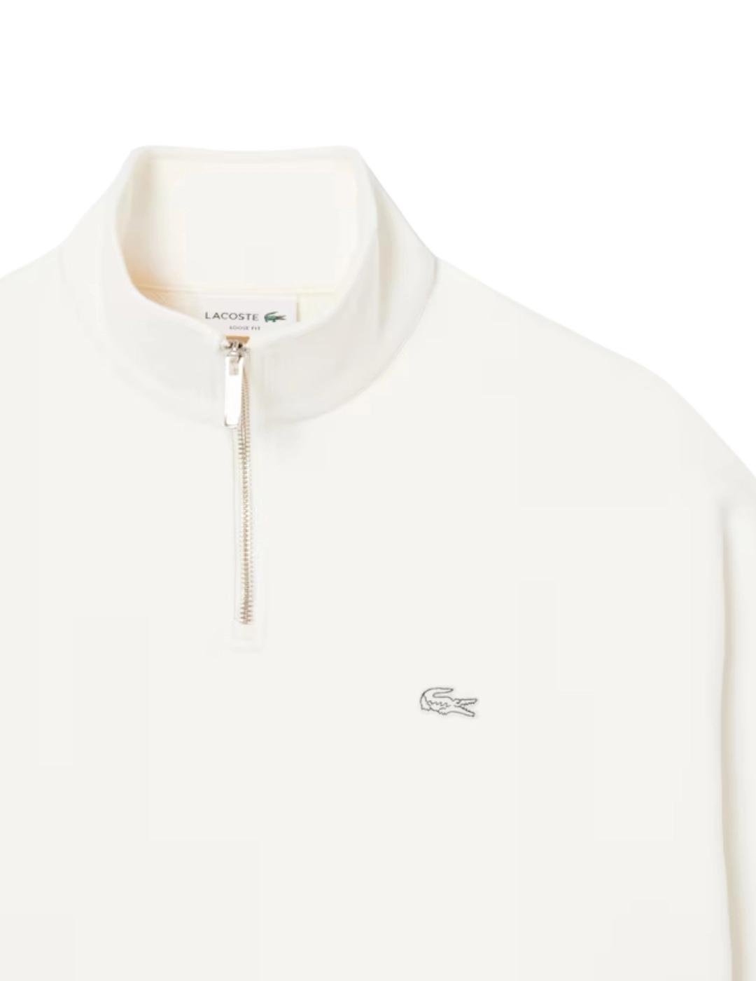 Lacoste Sudadera de felpa gruesa cremallera cuello