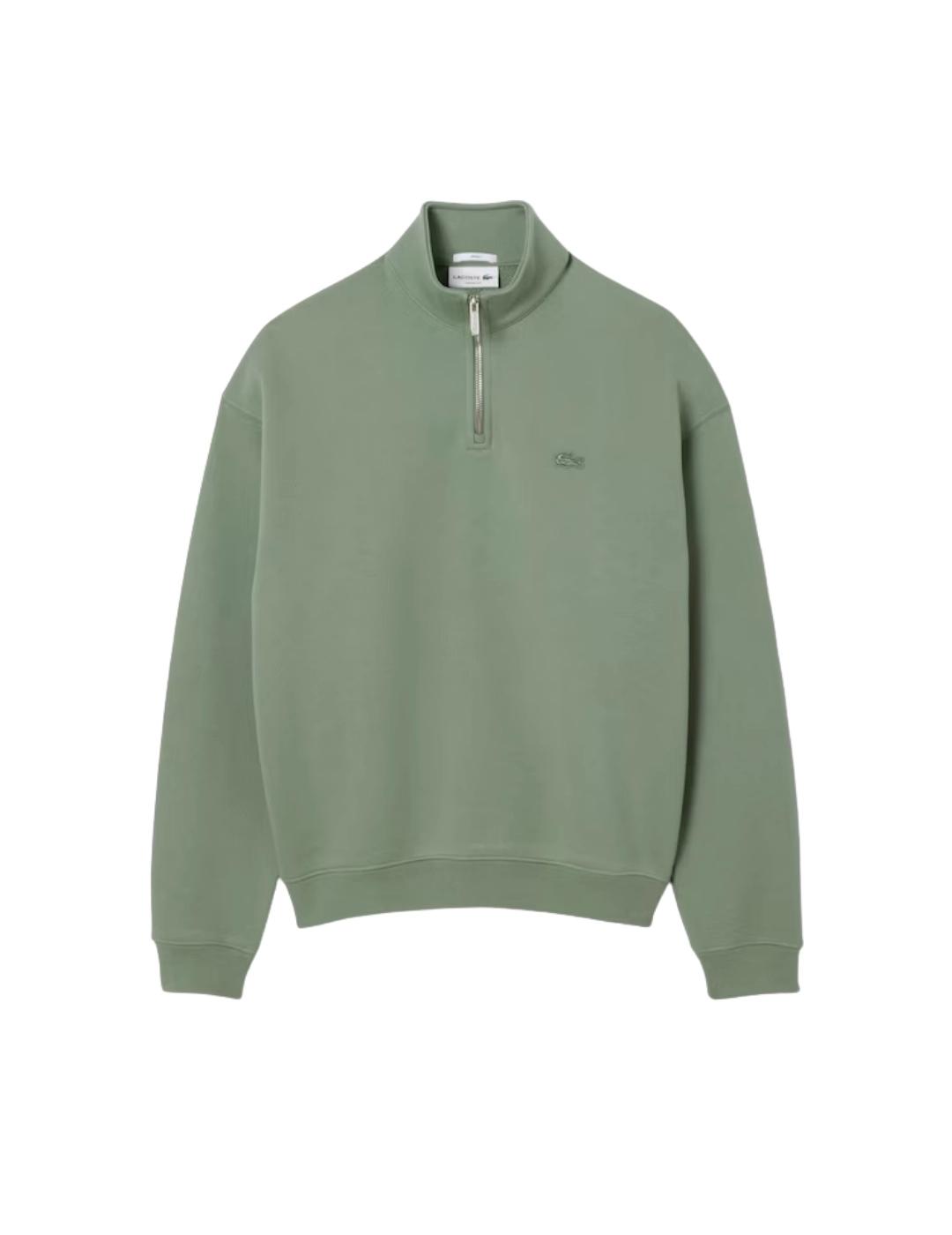 Lacoste Sudadera de felpa gruesa cremallera cuello