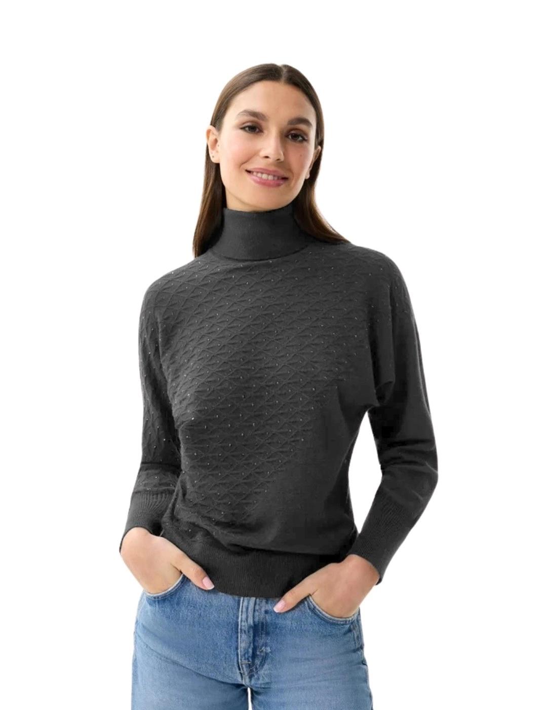 Leo & Ugo Jersey cuello alto Gris