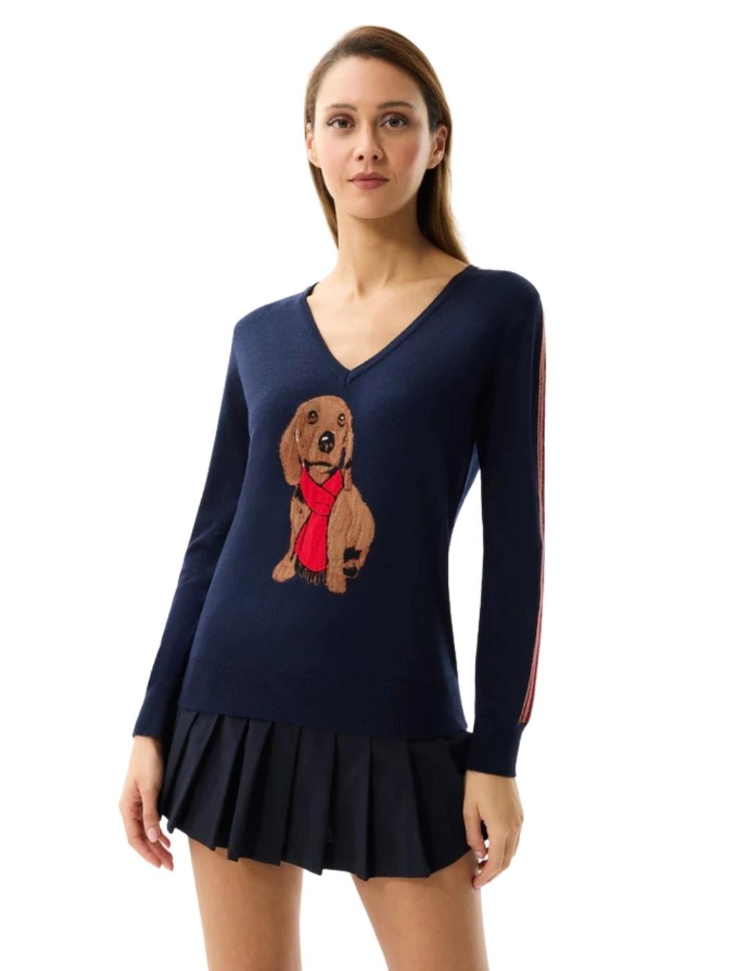 Leo & Ugo Jersey azul marino perro salchicha