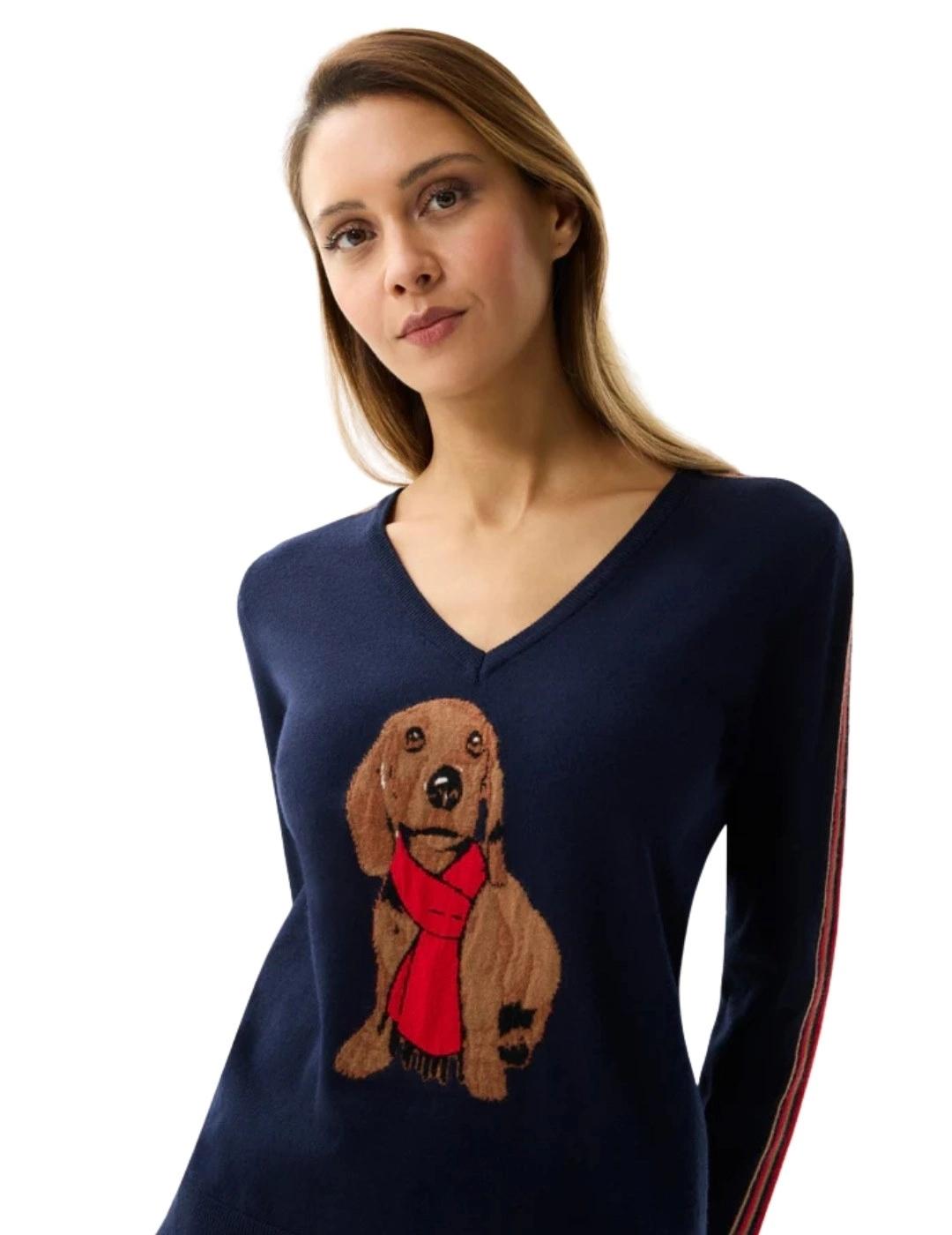 Leo & Ugo Jersey azul marino perro salchicha