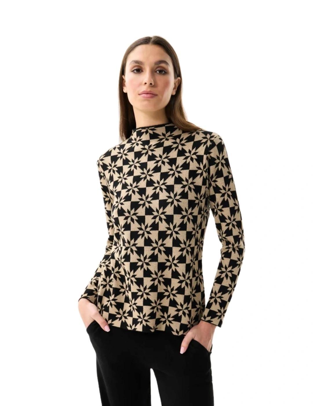 Leo & Ugo Camiseta estampada Beige y negro