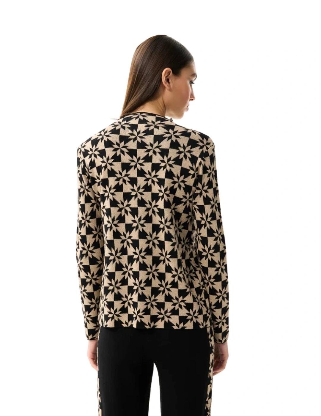 Leo & Ugo Camiseta estampada Beige y negro