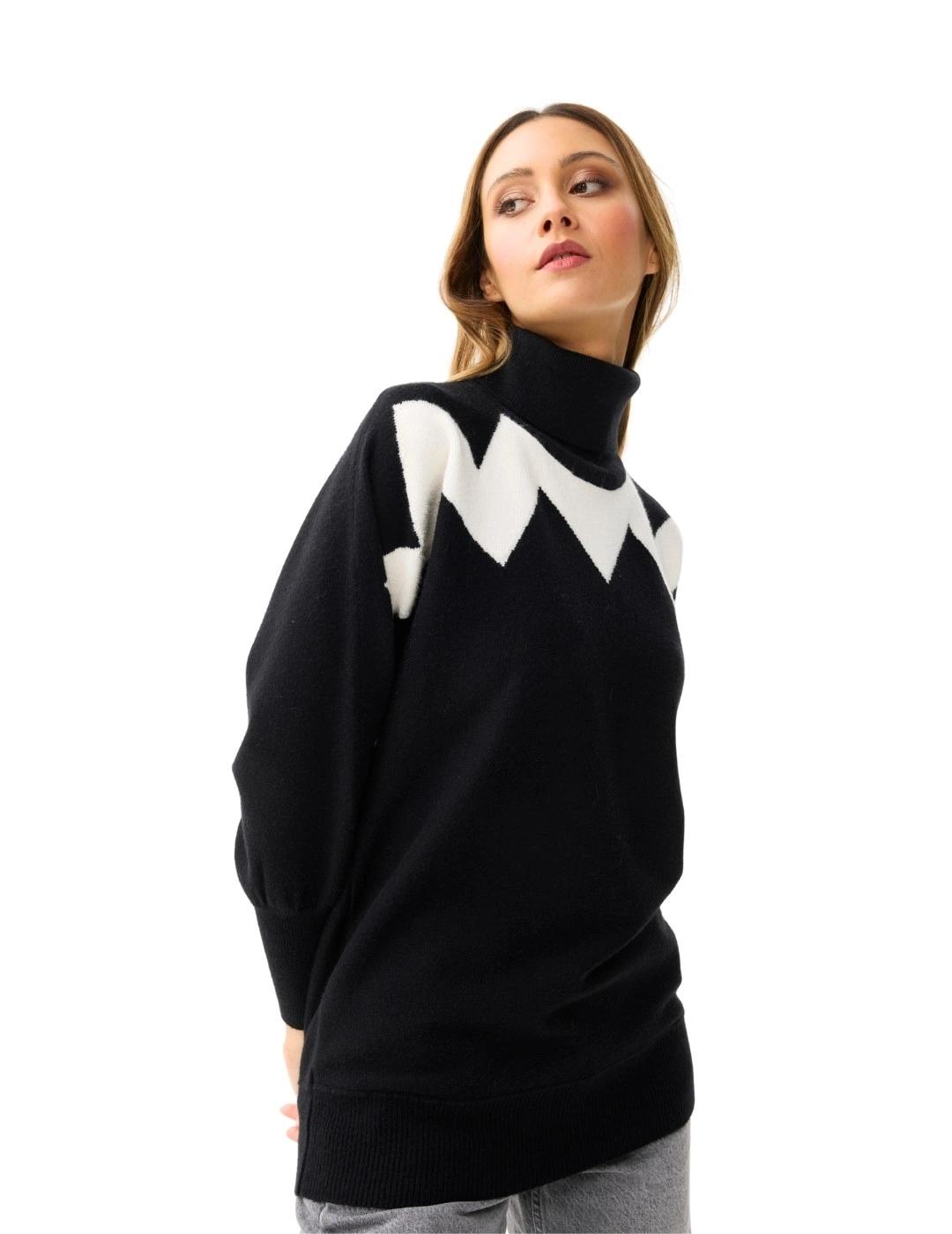 Leo & Ugo Jersey negro franja blanca