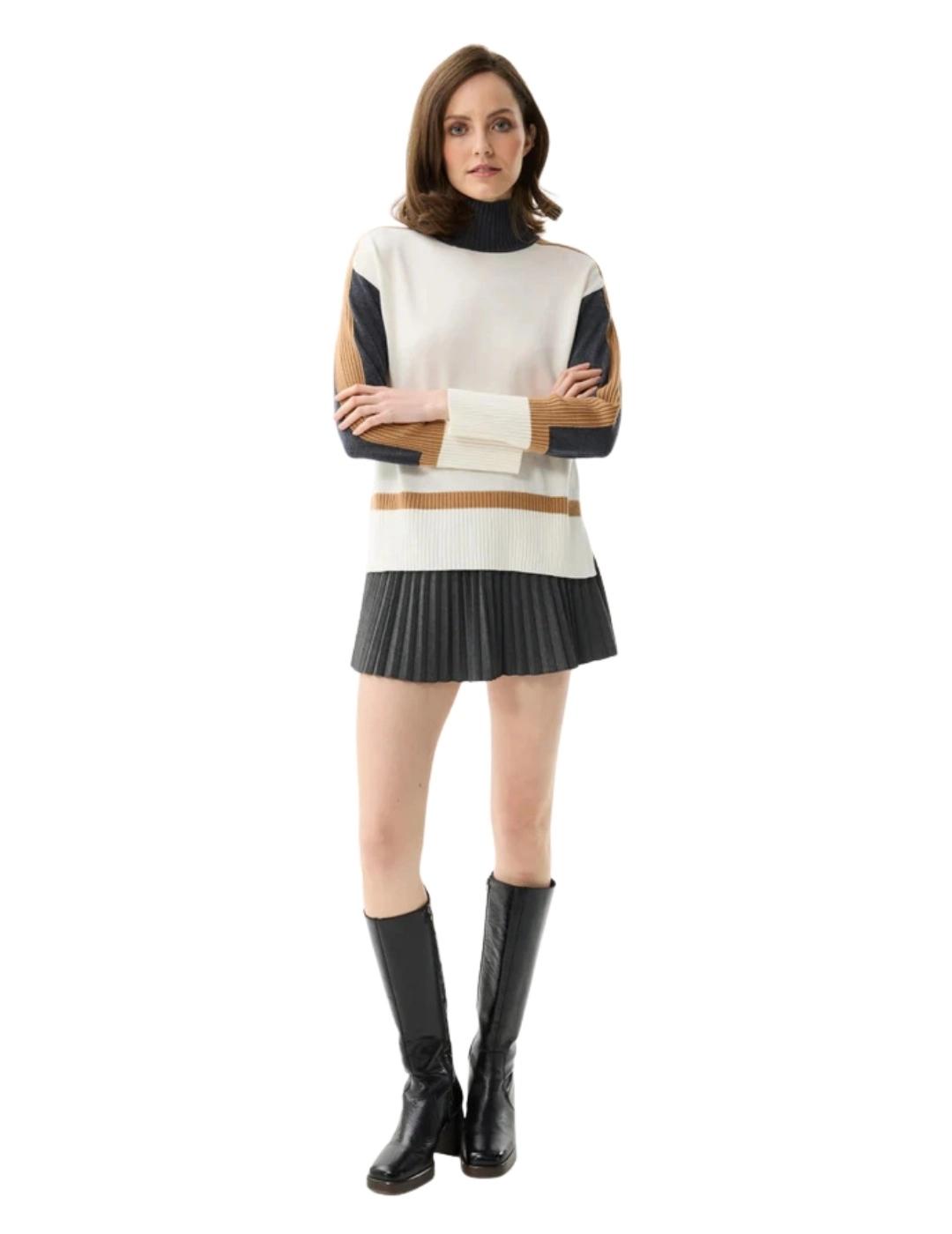 Leo & Ugo Jersey Blanco, beige y gris