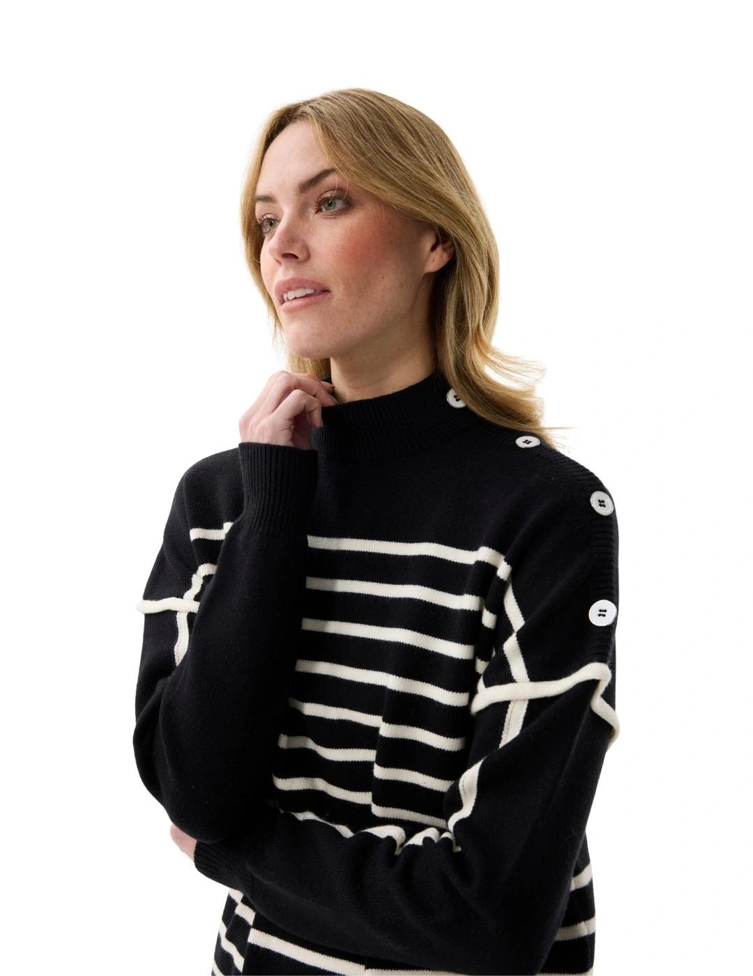 Leo & Ugo Jersey negro rayas blancas