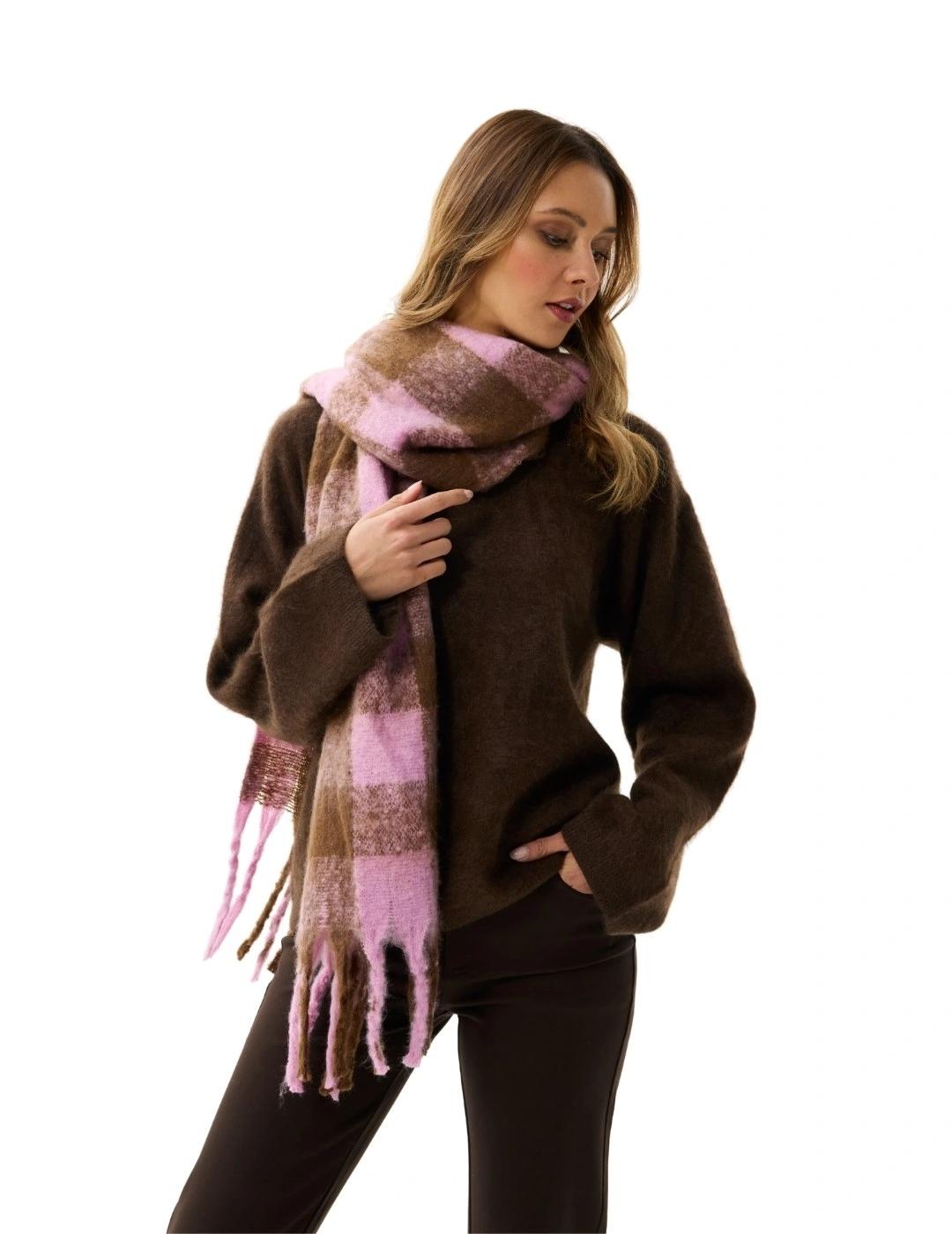 Leo & Ugo Bufanda rosa y marrón