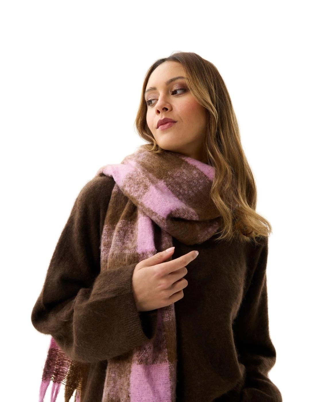Leo & Ugo Bufanda rosa y marrón