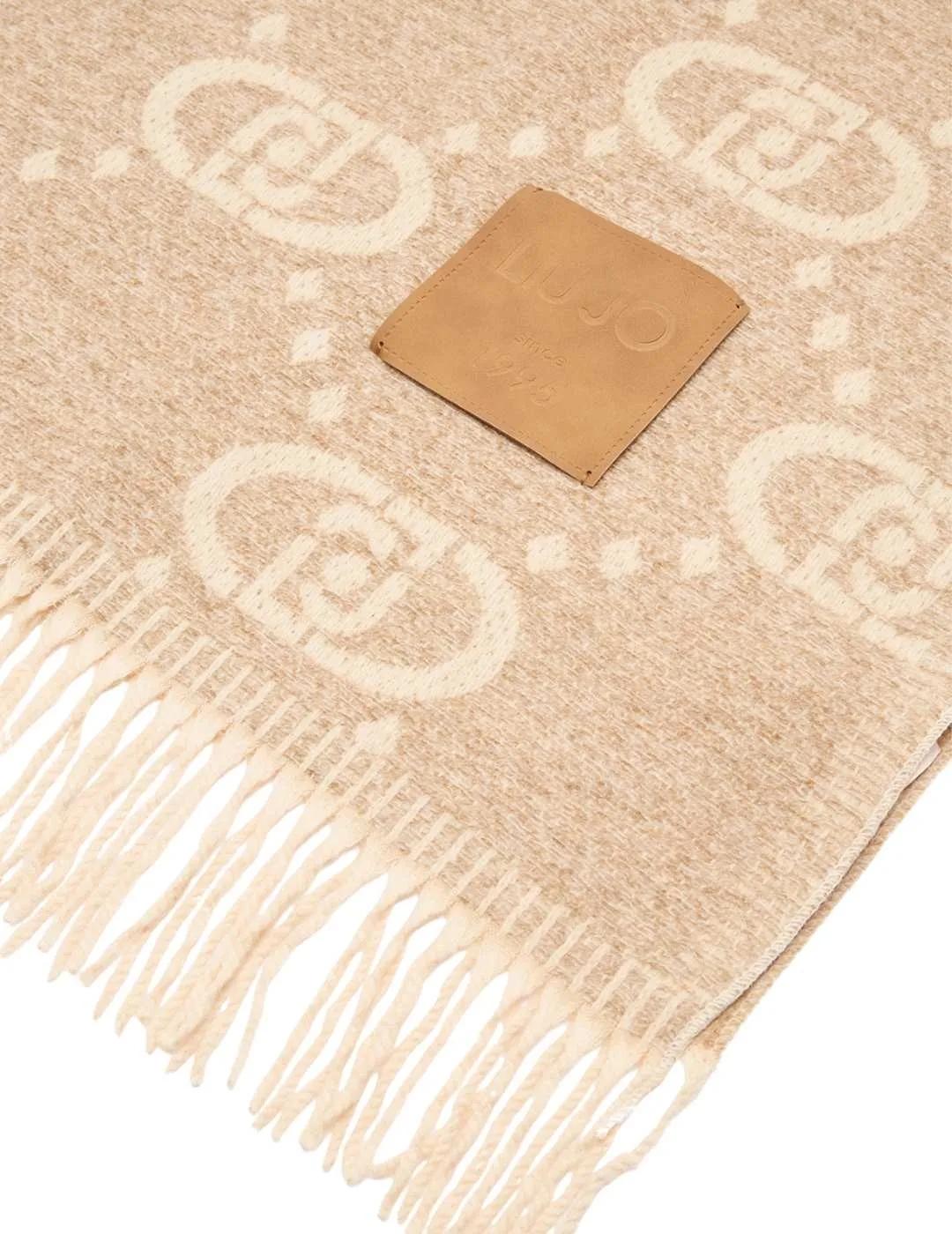Liujo Estola con logotipo jacquard Beige