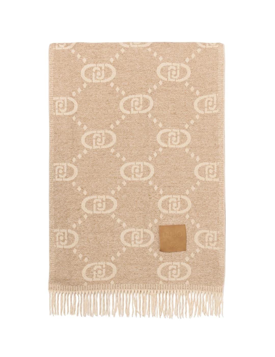 Liujo Estola con logotipo jacquard Beige