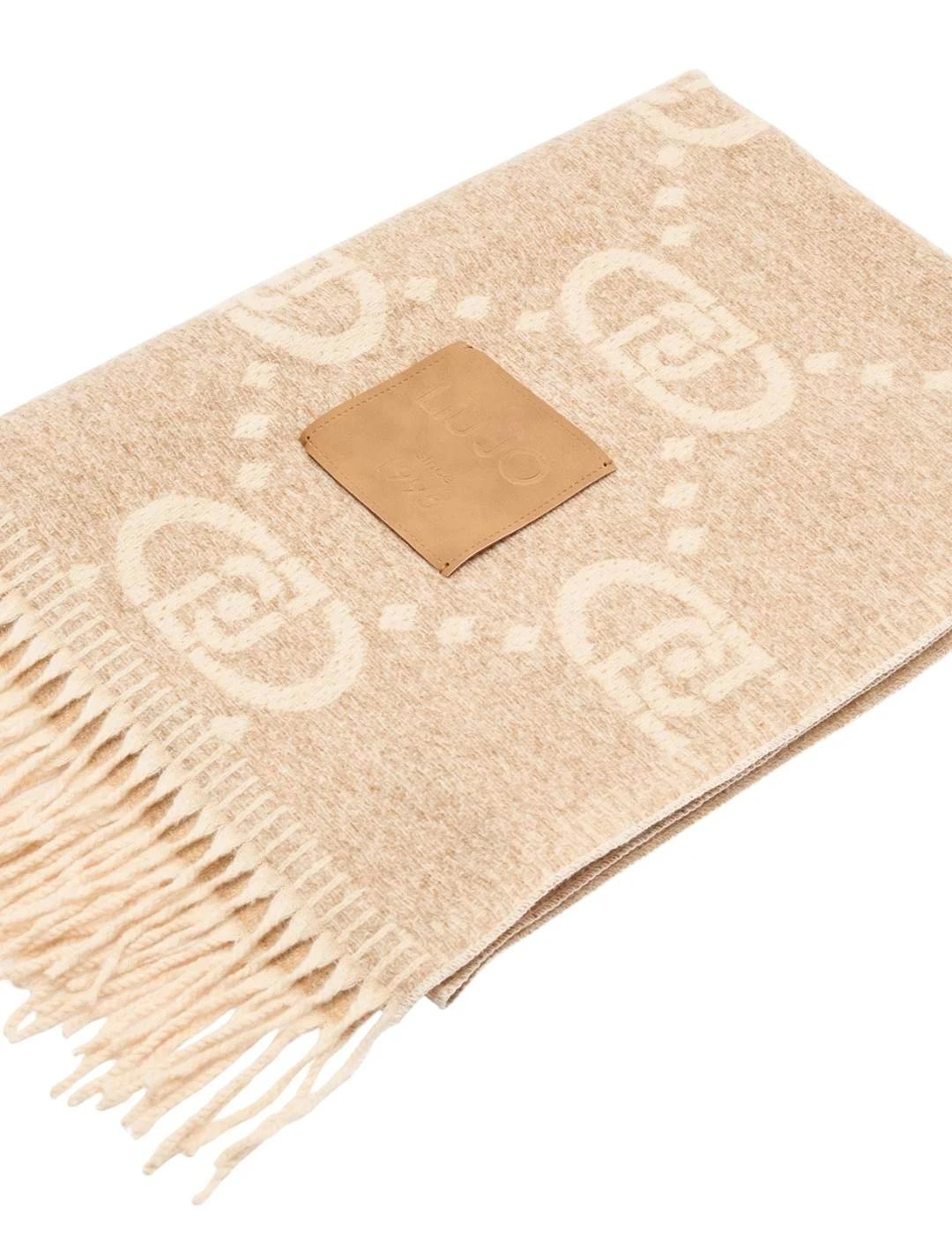 Liujo Estola con logotipo jacquard Beige