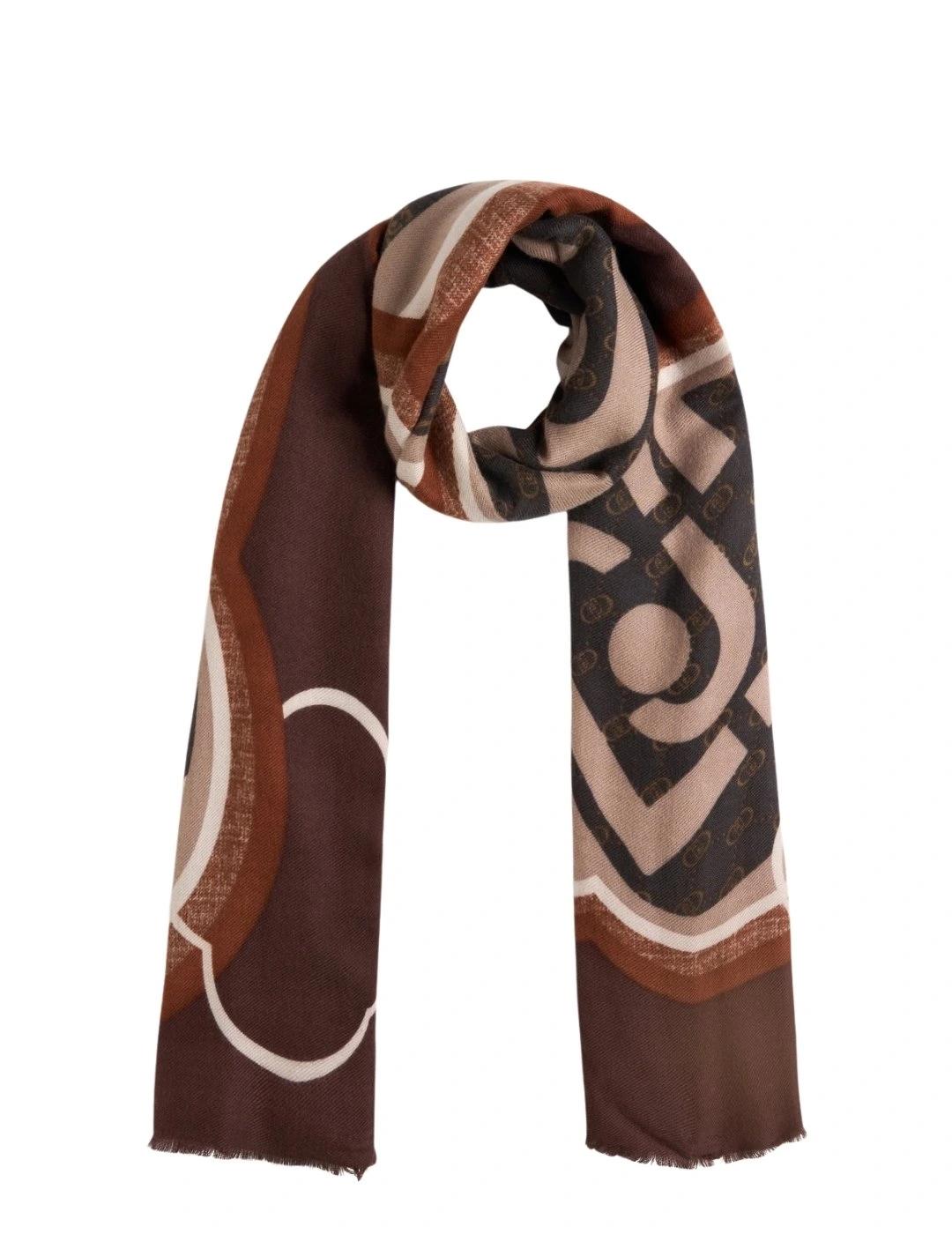 Liujo Pañuelo con logo Marrón y beige