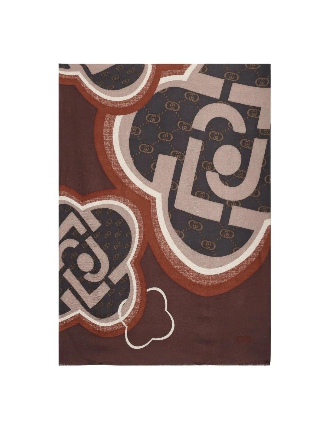 Liujo Pañuelo con logo Marrón y beige