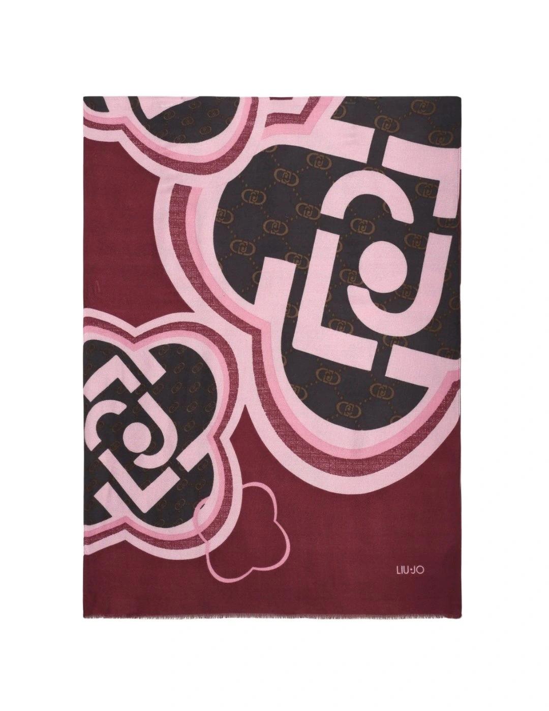 Liujo Pañuelo con logo Granate y rosa