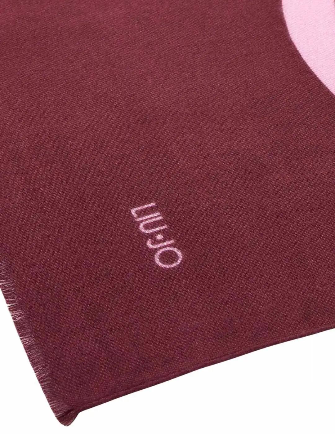 Liujo Pañuelo con logo Granate y rosa