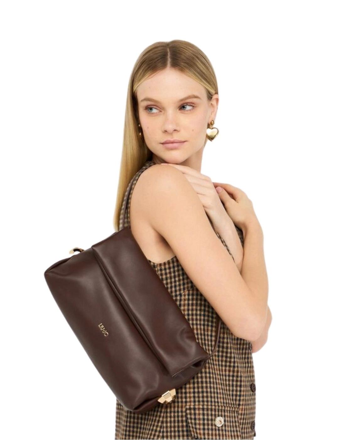 Liujo Bolso Hobo Marrón oscuro