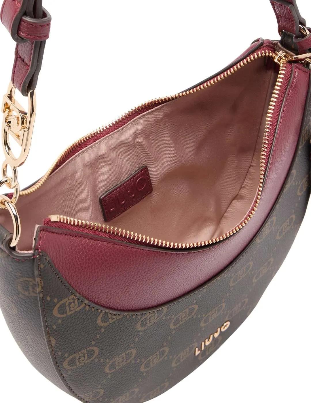 Liujo Bolso de hombro con logo Granate