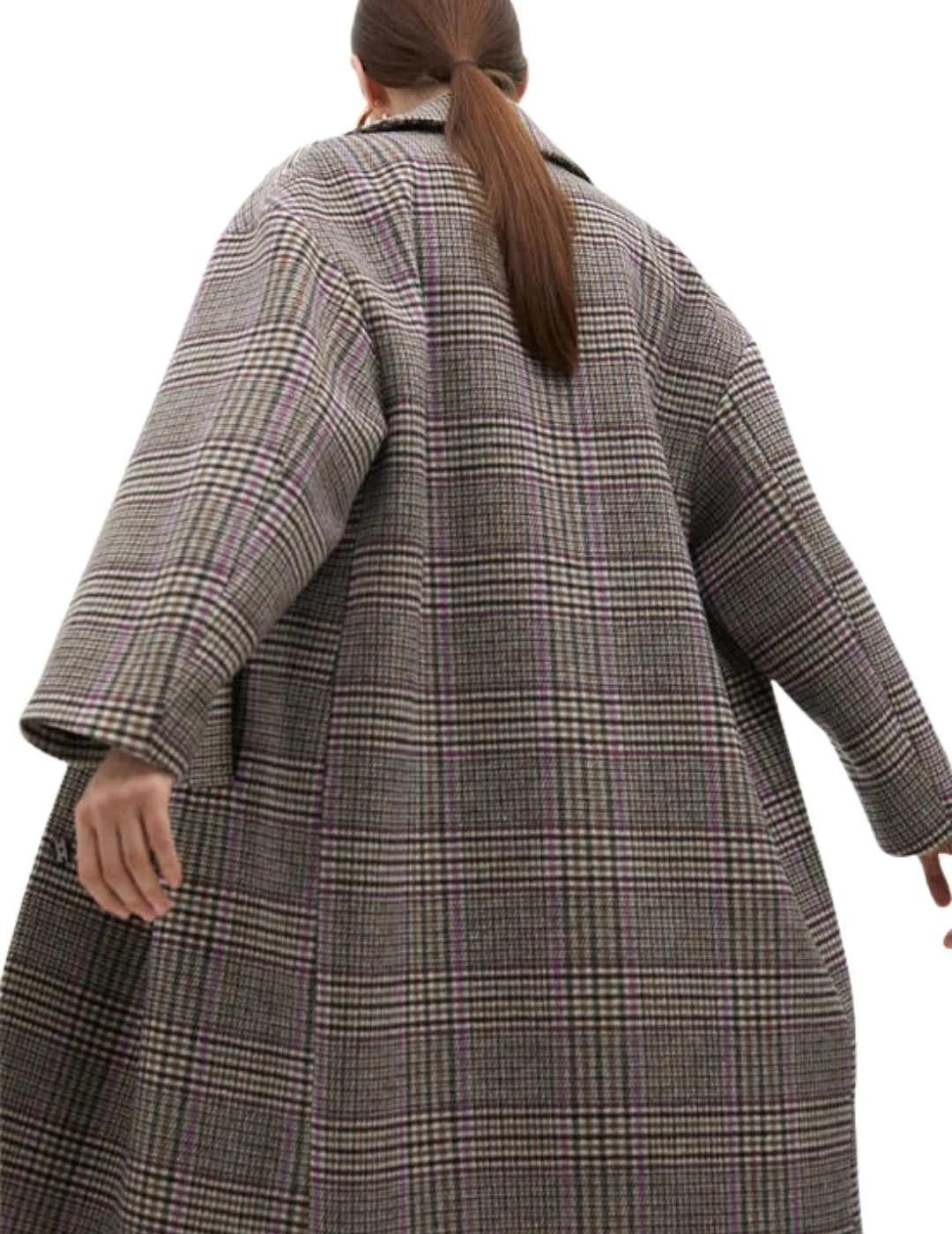 Lola Casademunt Abrigo De Paño cuadros Marrón Negr